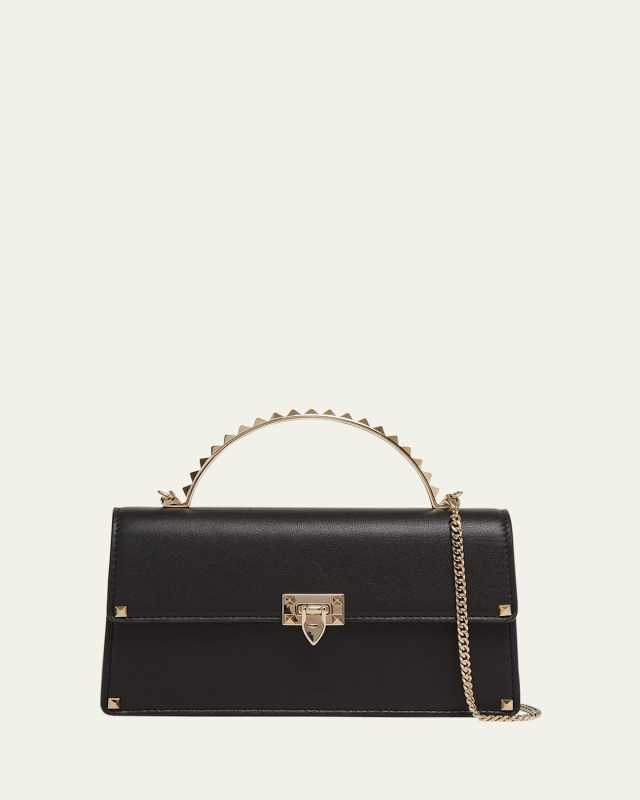 Mini Rockstuds Flap Leather Top-Handle Bag